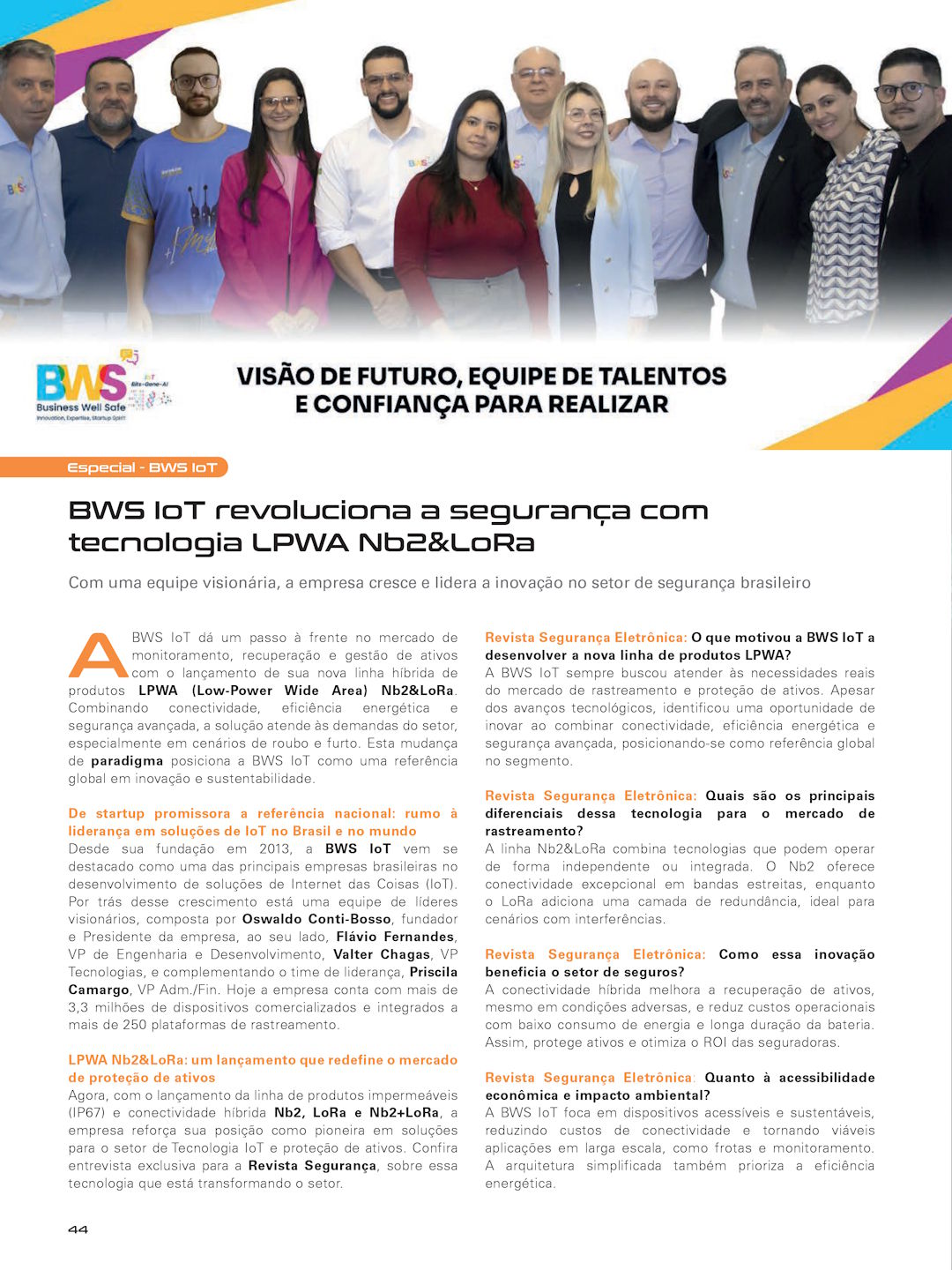 BWS IoT é destaque de capa na Revista Segurança Eletrônica